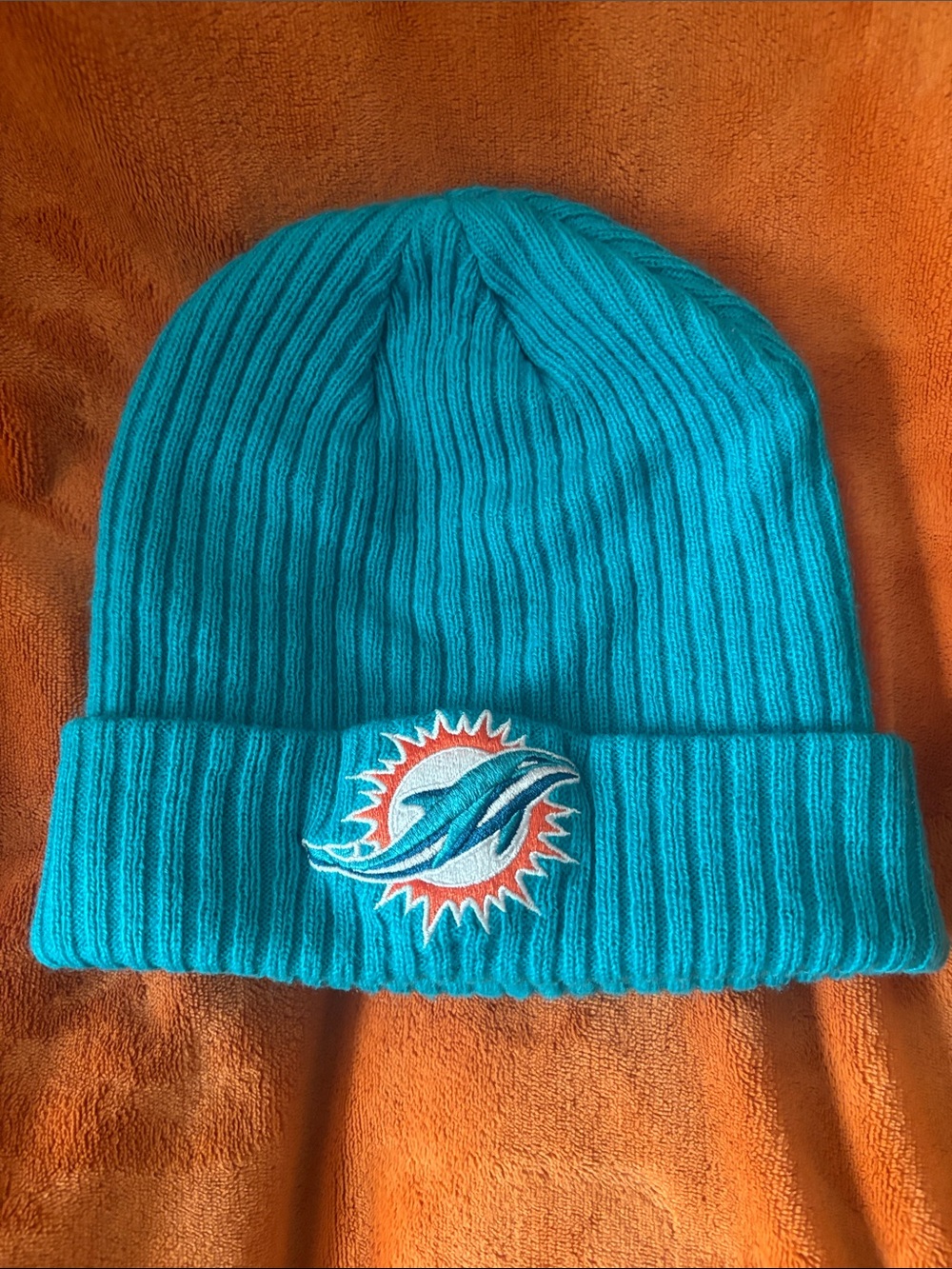 Fanatics Teal Ribbed Knit Miami Dolphins Beanie